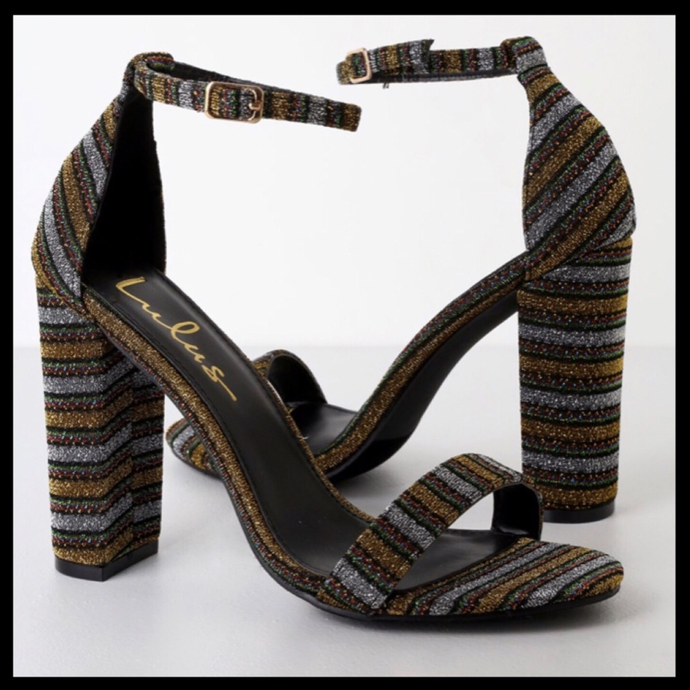 Beautiful stripped sparkly shoes-dress it up! NWT